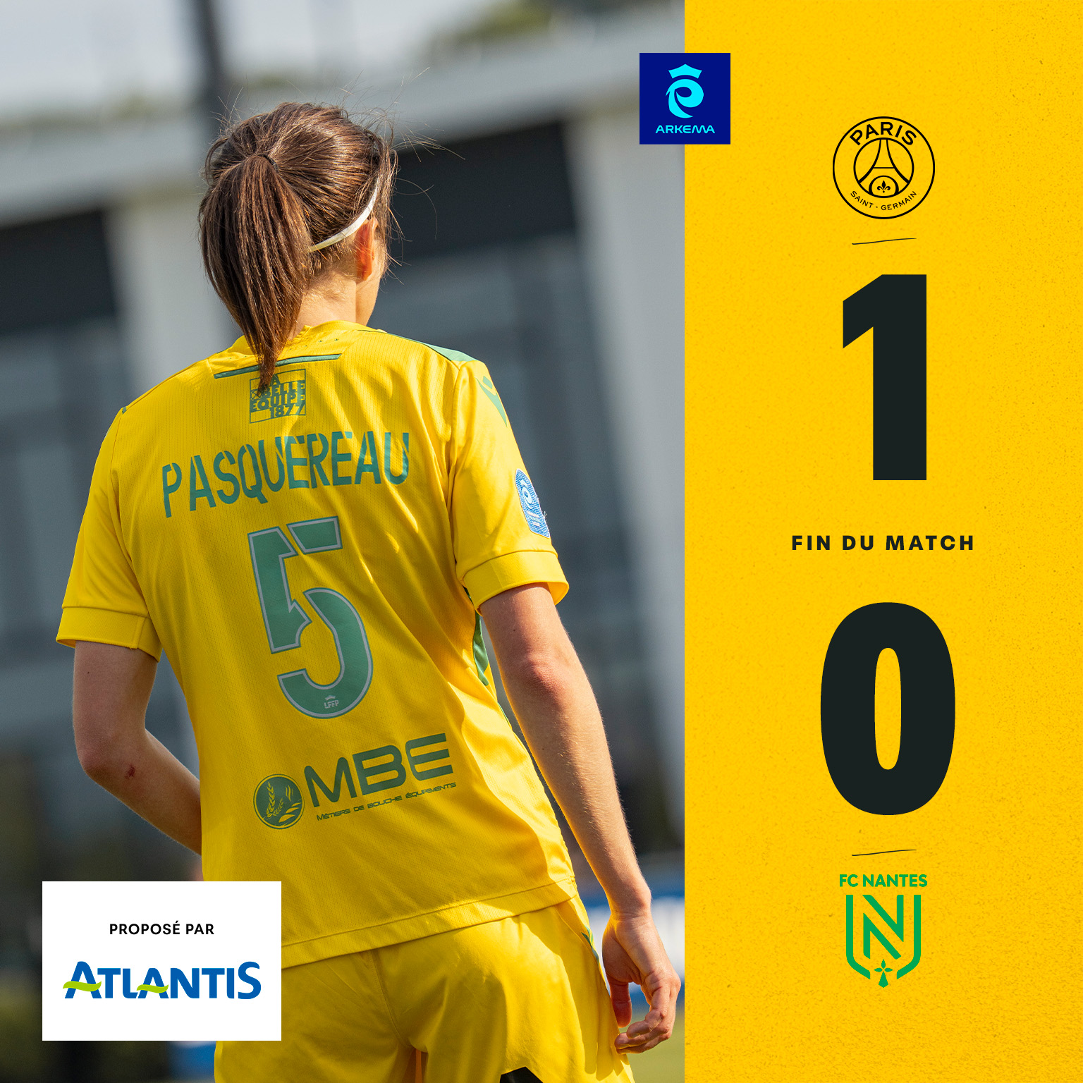 D1 Arkema : Un petit Paris remporte le match face au FC Nantes.