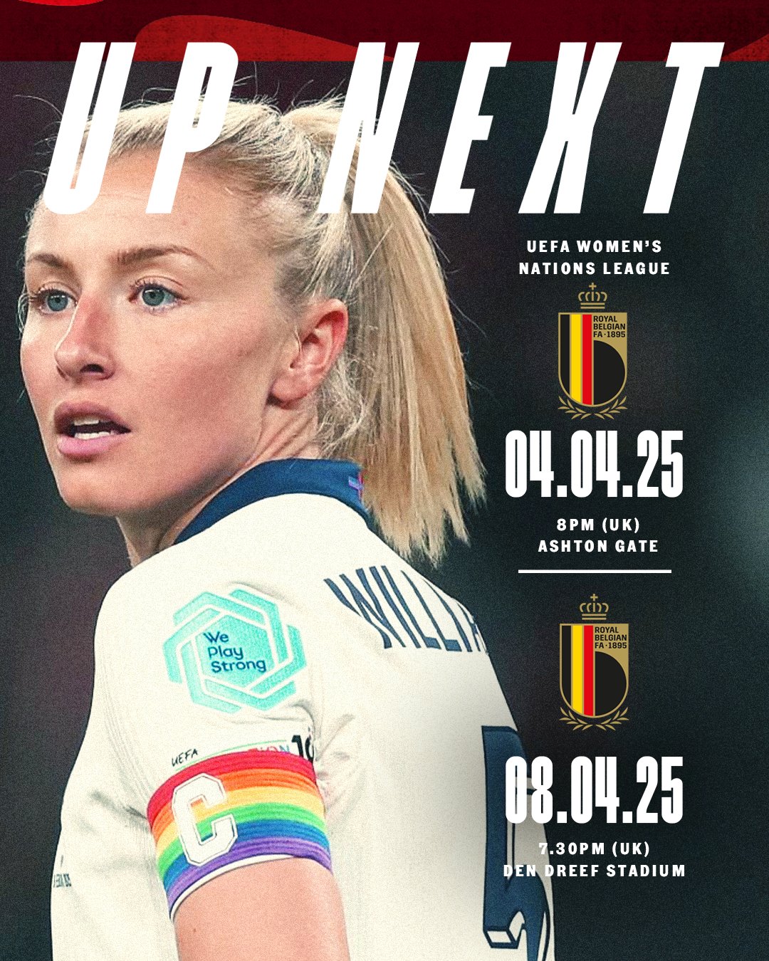 Angleterre: Sarina Wiegman publie la liste des joueuses sélectionnées pour affronter la Belgique en LDN.