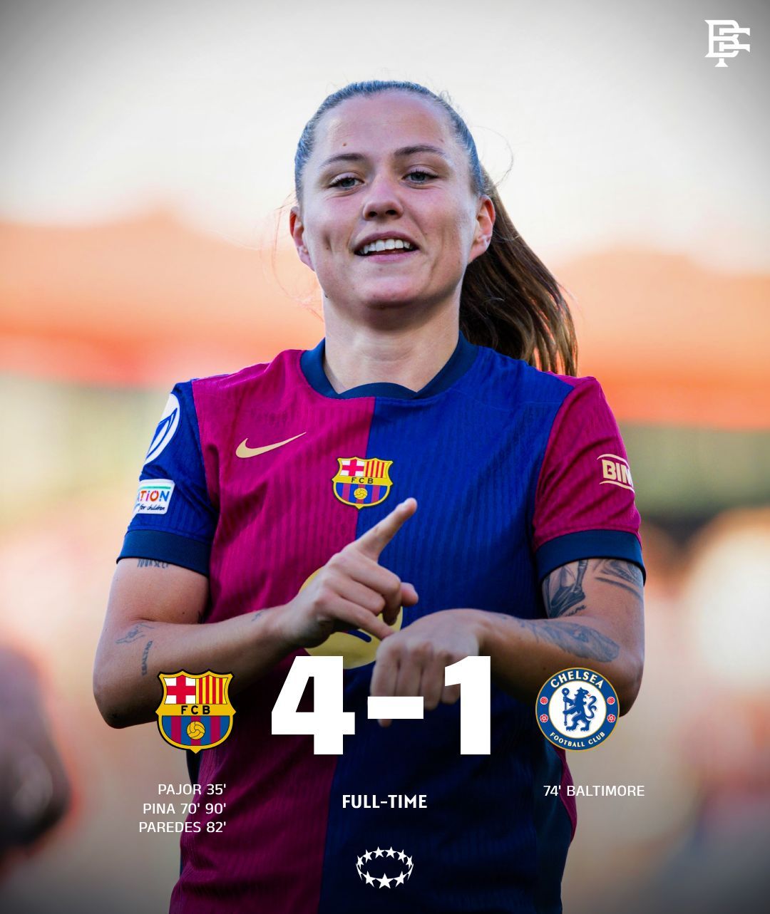 Ligue des champions (F) : Le FC Barcelone remporte la première manche devant Chelsea.